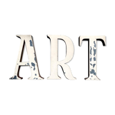 Sign letters forming the word "art"