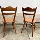 Set of 4 vintage beech bistro chairs – compass legs