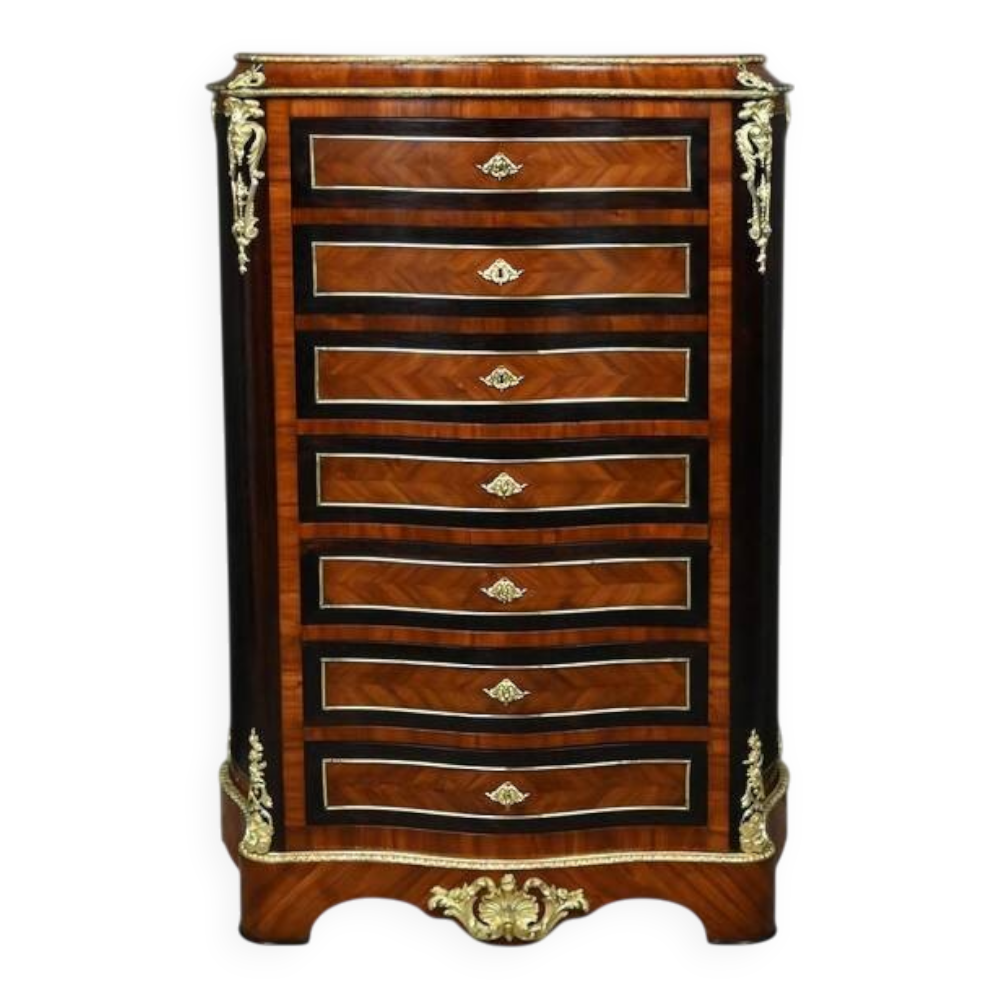 Secretary in precious wood marquetry, Napoleonic III period – Mid 19th century