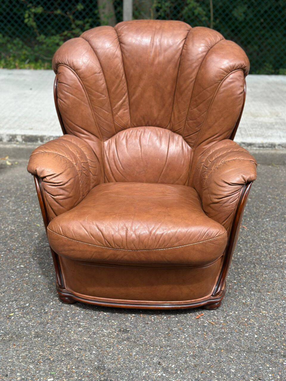 Salon en cuir cognac Alberto Nieri, Italie