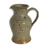 Pitcher sandstone pyrity artisanal beige signed, height 21.5
