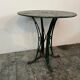 Garden table, wrought iron outdoor pedestal table