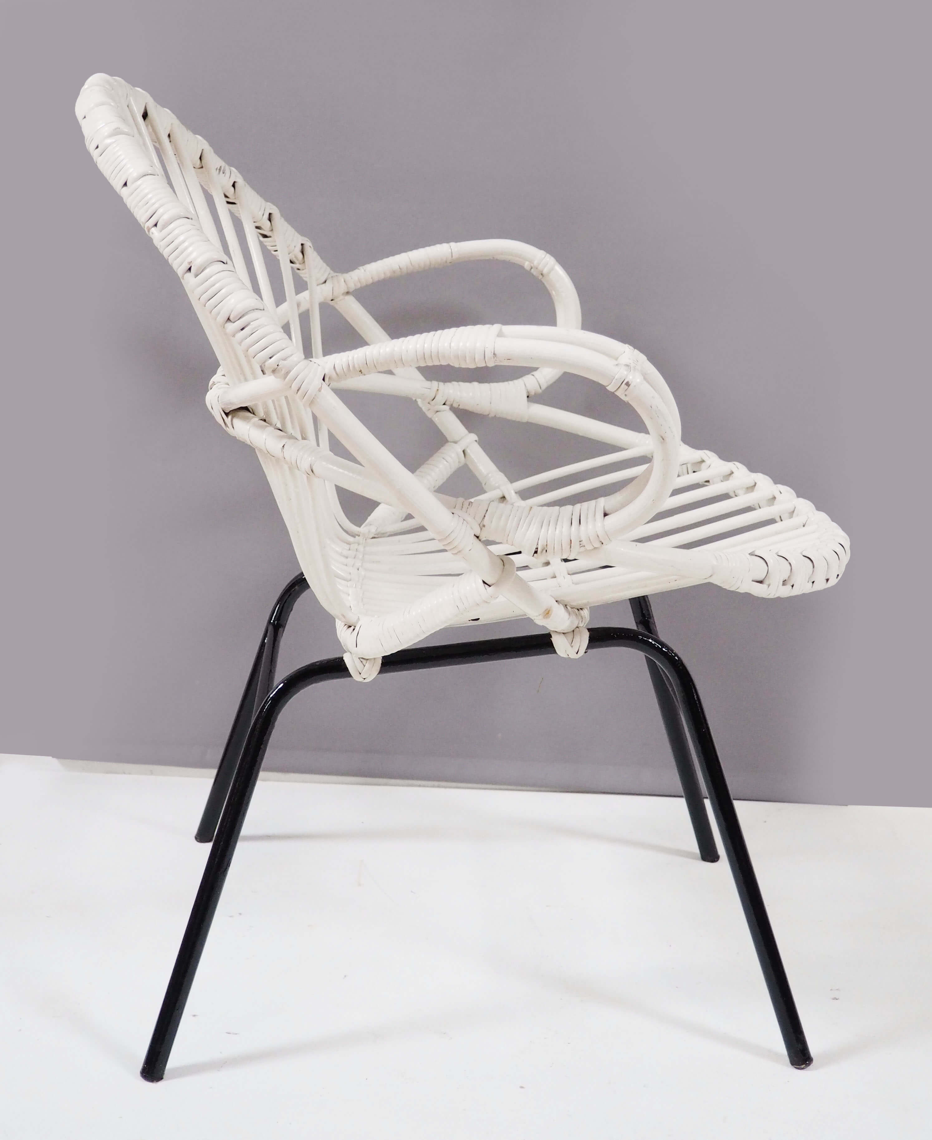 Fauteuil rotin blanc