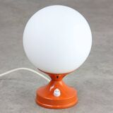 Vintage orange italian metal and opaline table lamp, 70s