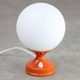 Lampe de table vintage orange en métal et opaline, italie, années 70