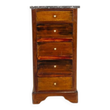 Small Biedermeier Mahogany Wood & Veneer Dresser with Marble Top, 1930s