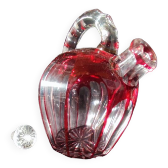 Art-deco Liqueur Carafe in overlay crystal from Saint Louis