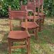 Lot 4 chaises espagnoles en cuir et bois