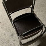 1970s designer chairs in metal and fabric