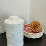 Vintage white opaline glass jar