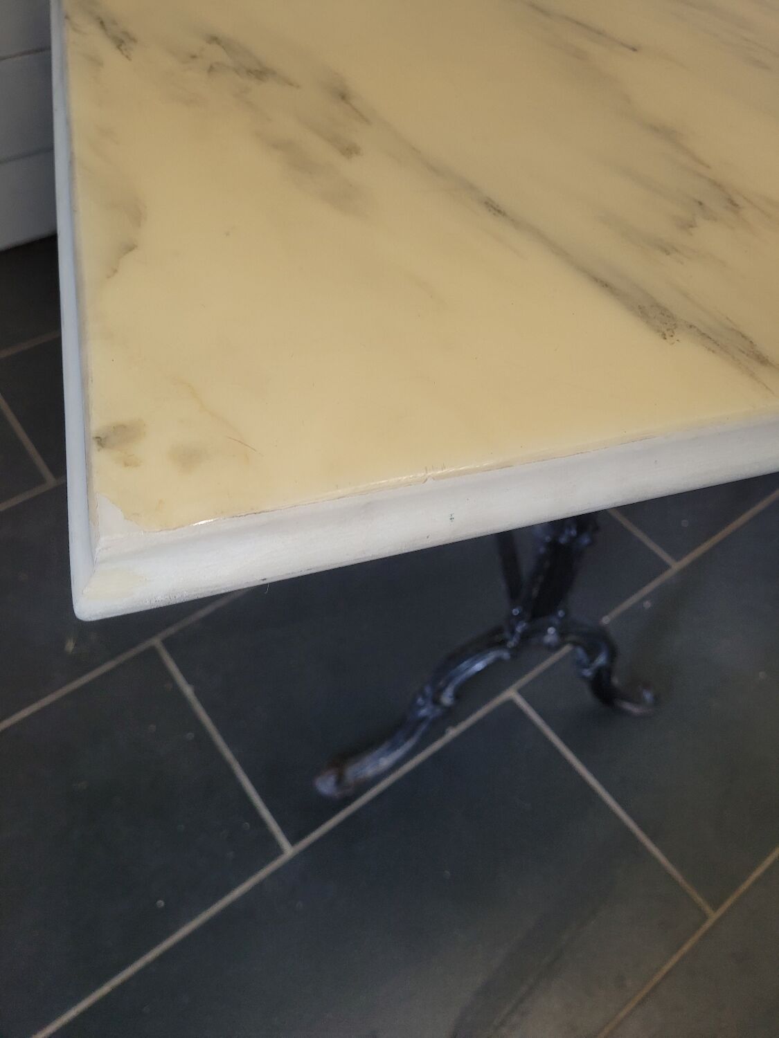 Bistro table with marble top