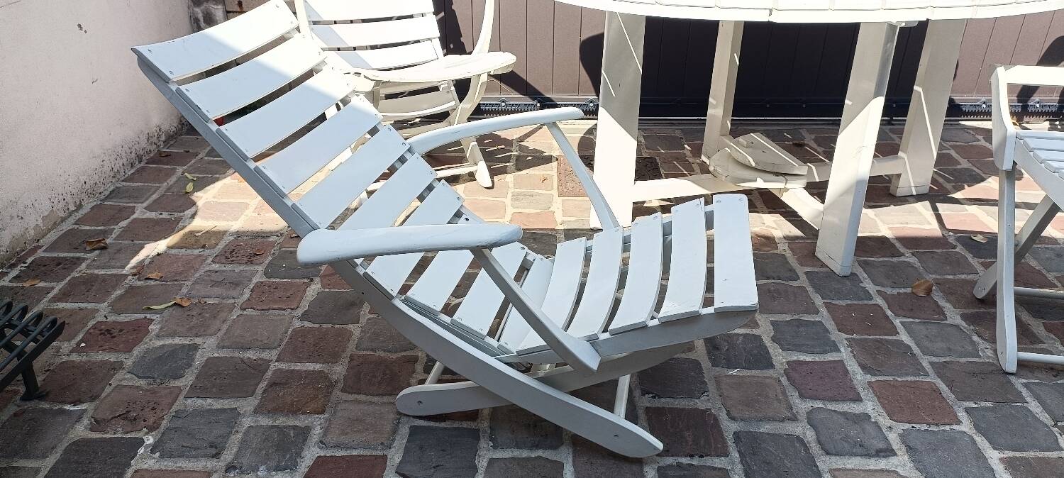 Vintage "triconfort" garden pool lounge