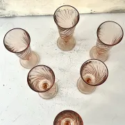 Champagne flutes set of 6, Rosaline luinarc swirl glass stemware