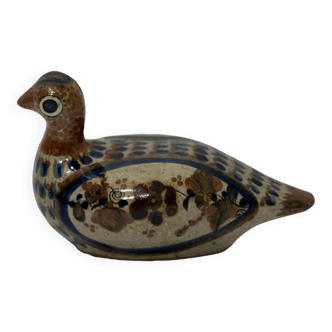 Vintage mexican ceramic tonala - hand painted dove