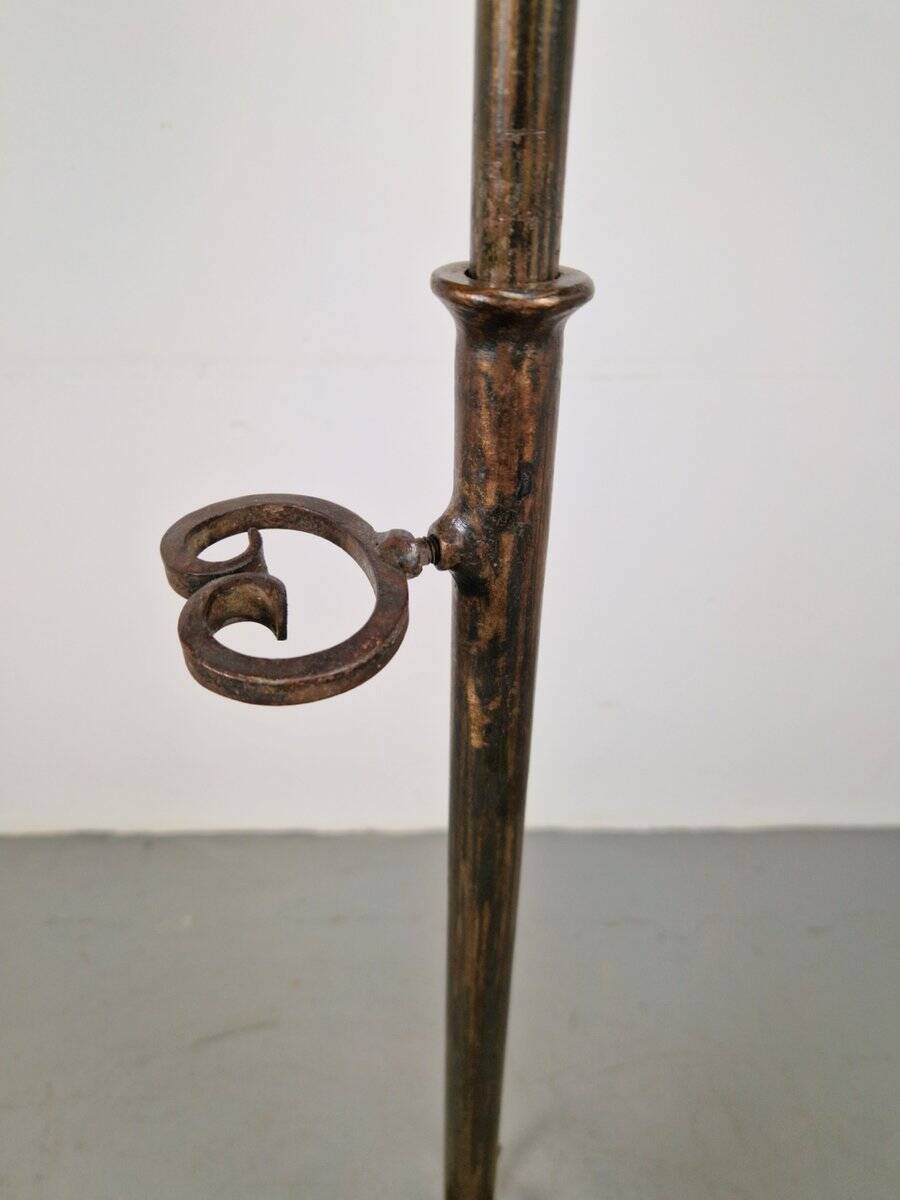 Adjustable Wrought Iron Floor Lamp, 1930s