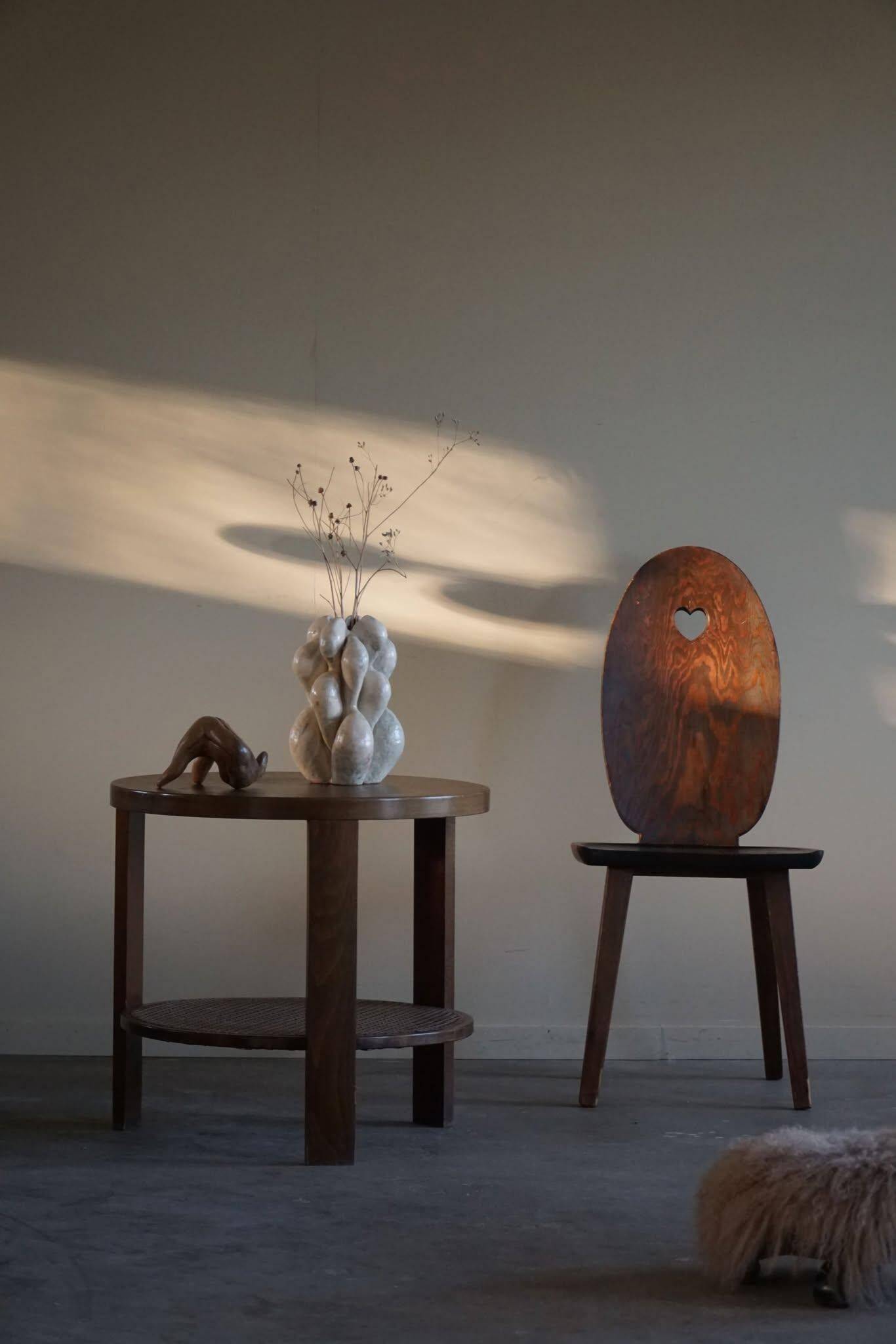 Modern Danish, Lacquered Beech Side Table, Fritz Hansen, "Model 1535", 1940s