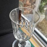 6 verres à vin blanc en cristal taillé