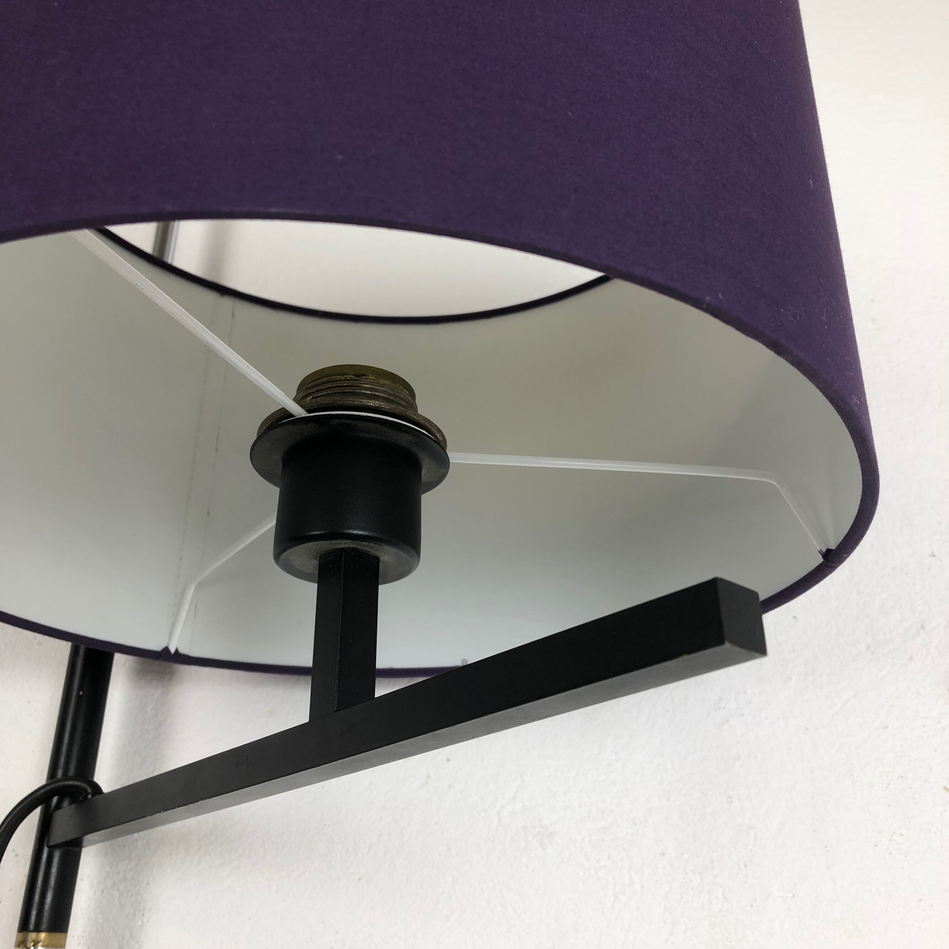 Original minimalist adjustable metal wall light, Germany 1960s