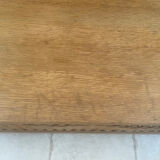 Wooden and rattan toy chest bench