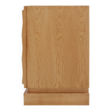 Italian Oak Wood Sideboard with Hand Carved Patterns in the Doors, Italy