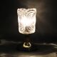 Pair of 1970s Lidokov mid-century table lamps with sculpted pressed glass shades