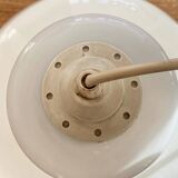 Large wavy white opaline pendant lamp