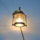 Vintage wallmounted brass lamp from a ship.
