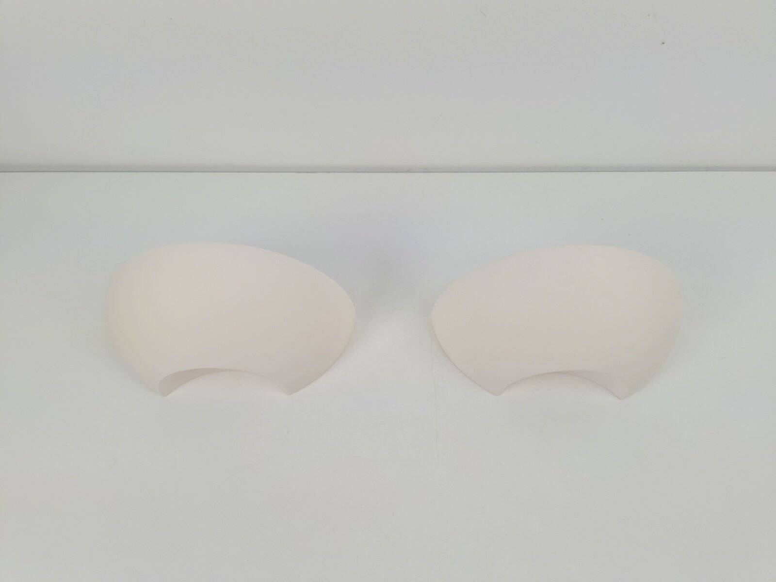 Semi-Circular Plaster Wall Lamps from Atelier Sedap 1990, Set of 2