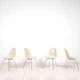 Set of 4 fiberglass Eames Chairs with H-Base for Fehlbaum by Herman Miller