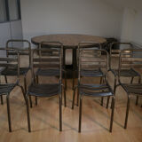 Set of 8 stackable 1950 metal chairs