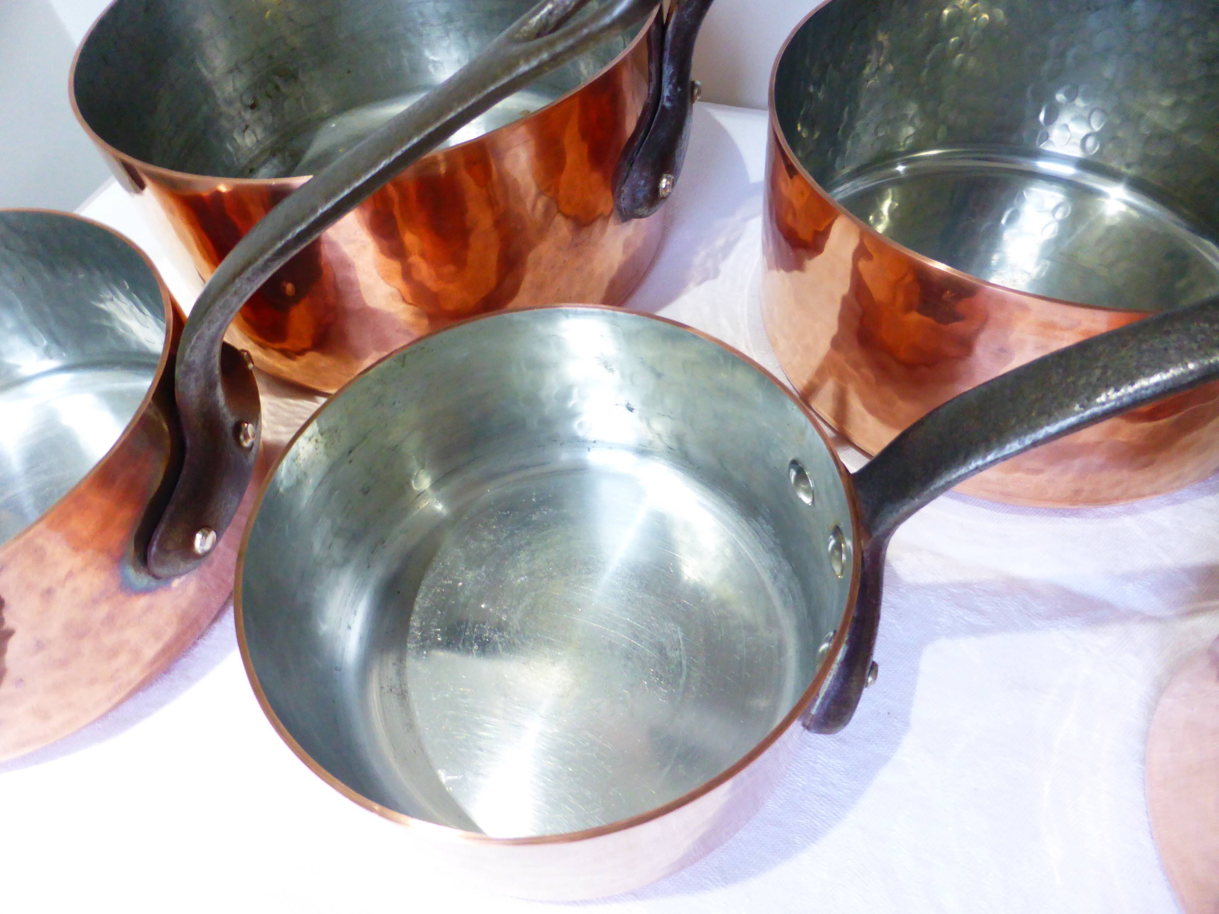 Set of 5 tinned copper pans 211290