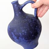 Mid-Century blue Klein vase Heyne ceramics, Germany, 1960s