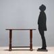 Antique console in stained oak and walnut, Italy, early 20th century.