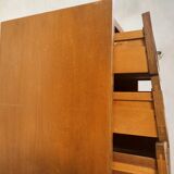 Rattan and wood rag cabinet