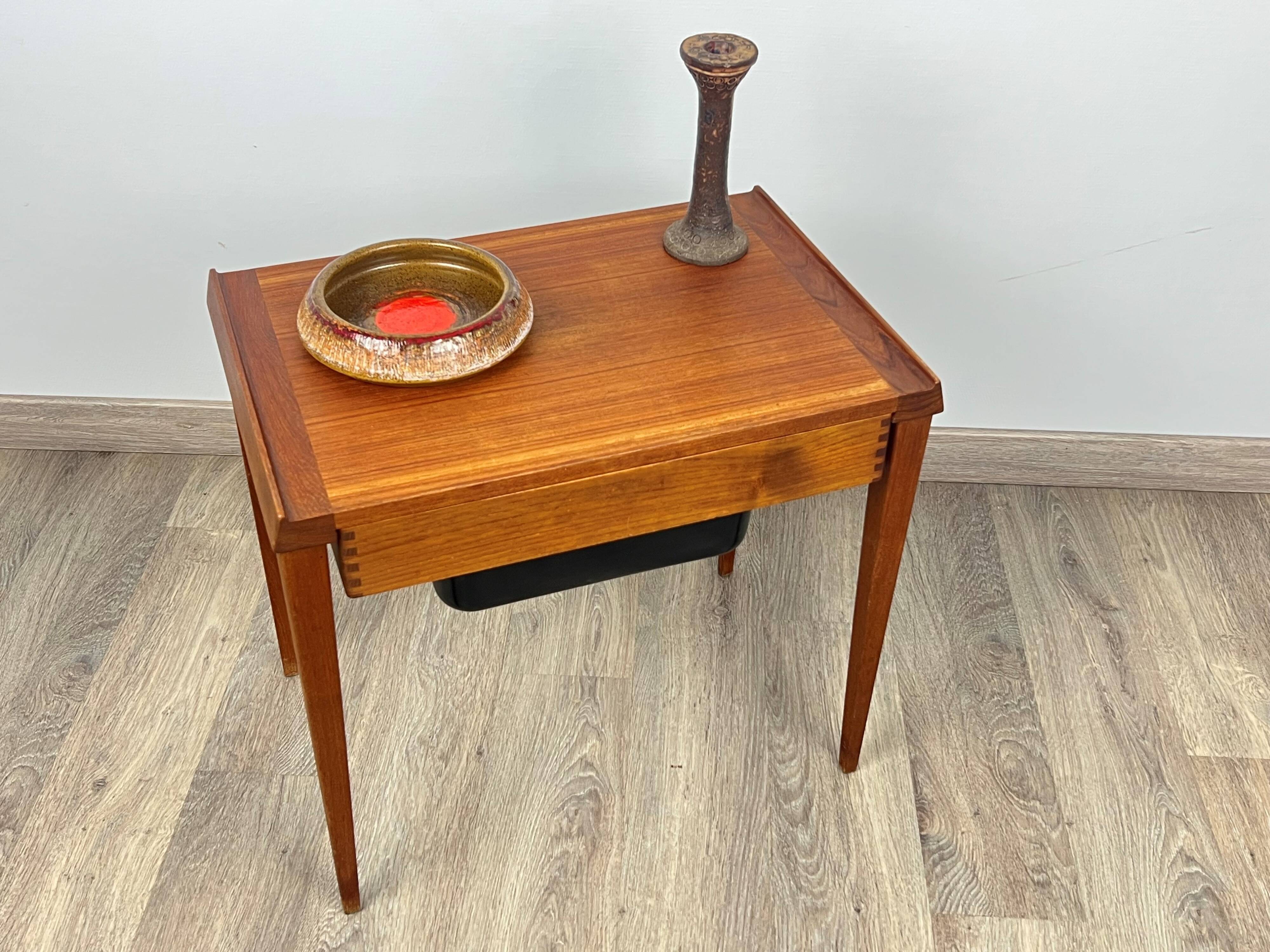 Scandinavian teak sewing table
