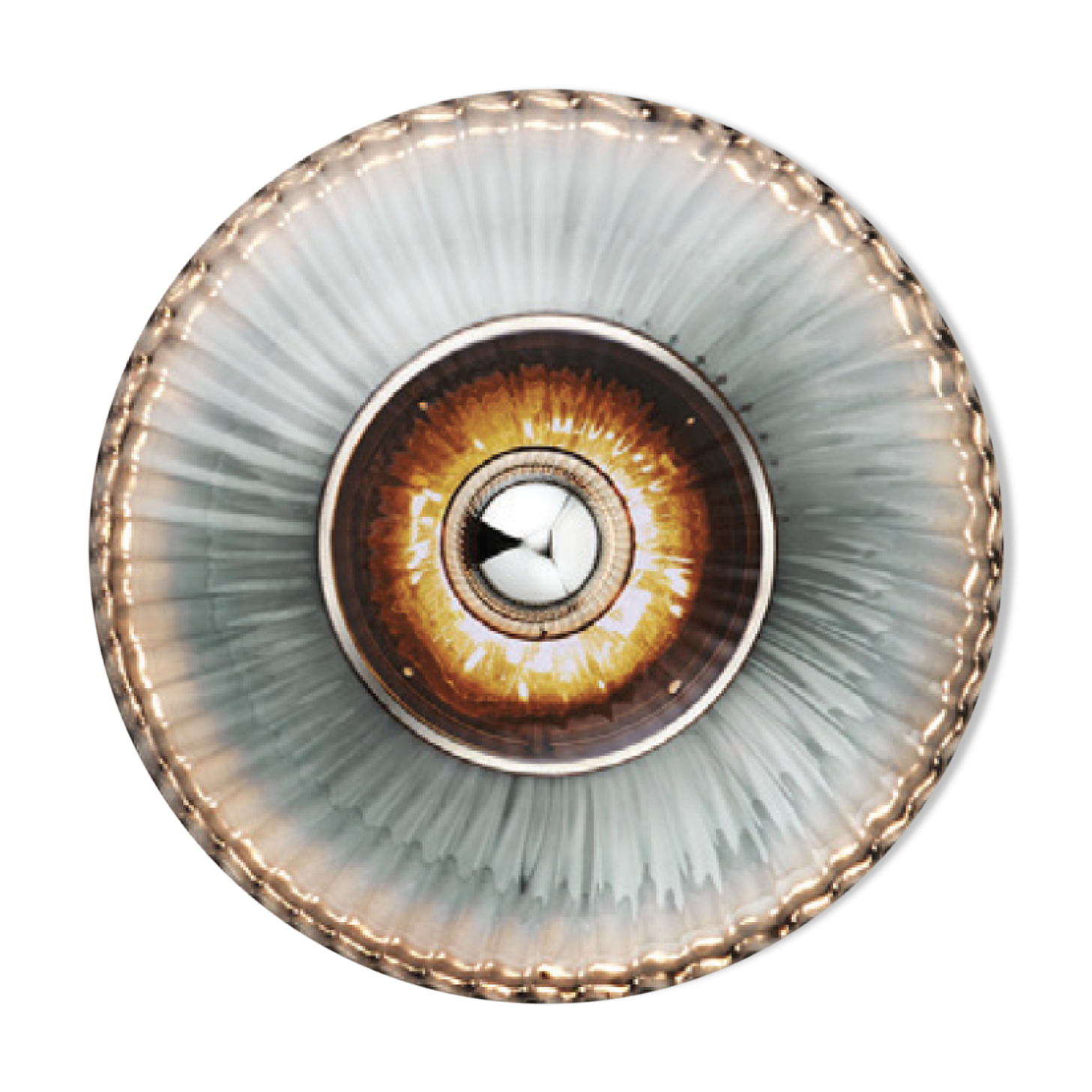 Wall light mounted glass smoke and silver border