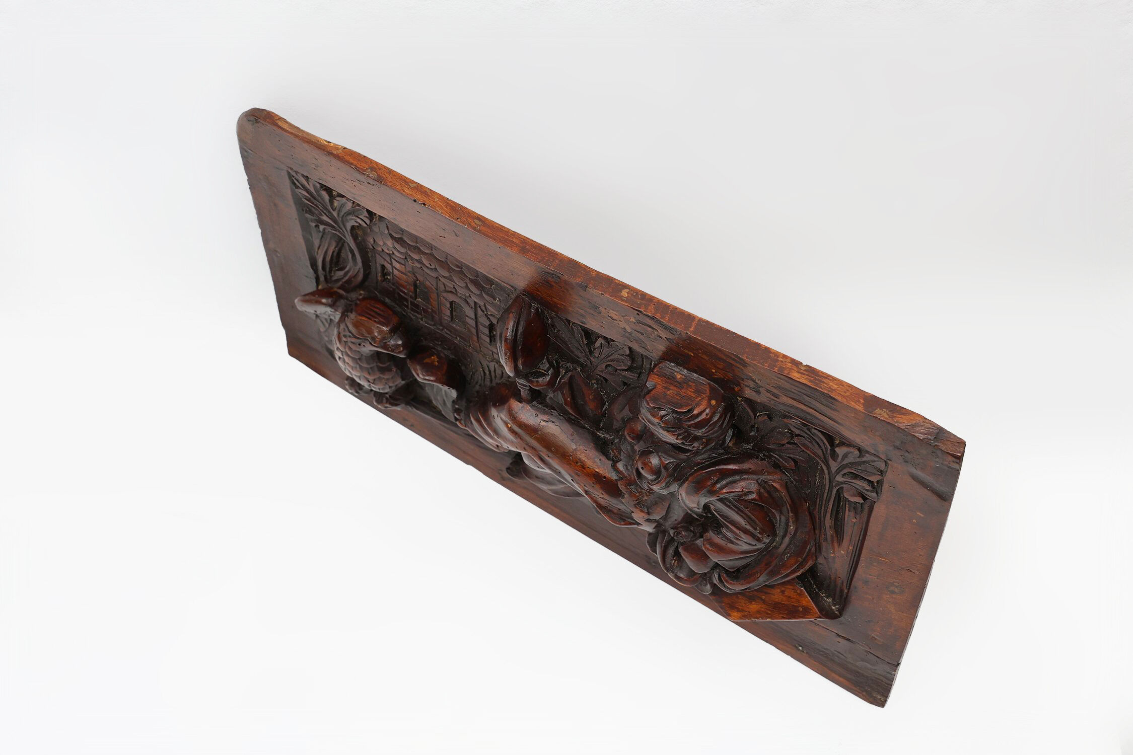17th Century Gothic Hand Sculpted Oak Panel, Belgium