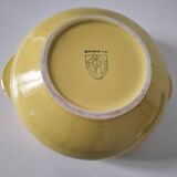 Salins Miramar lemon yellow dish – textured earthenware, 1950s–60s