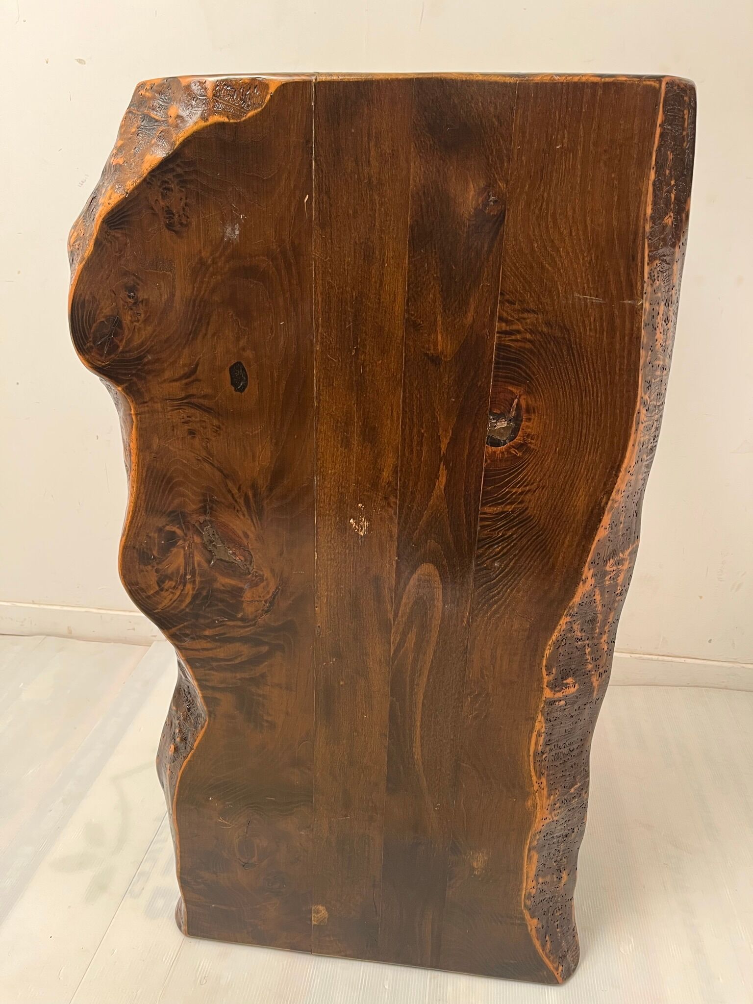 Brutalist vintage coffee table and 2 stools