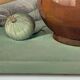 Huile sur toile par Charlène le Perron l'ecuelle jaune nature morte