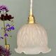 Vintage frosted glass tulip pendant light