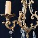 Lustre cage  à 3 lumières cristal et bronze