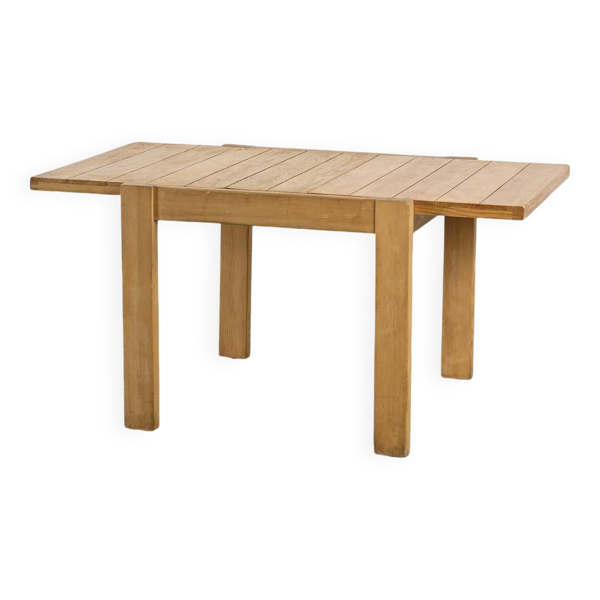 Table à rallonge en pin massif, circa 1975