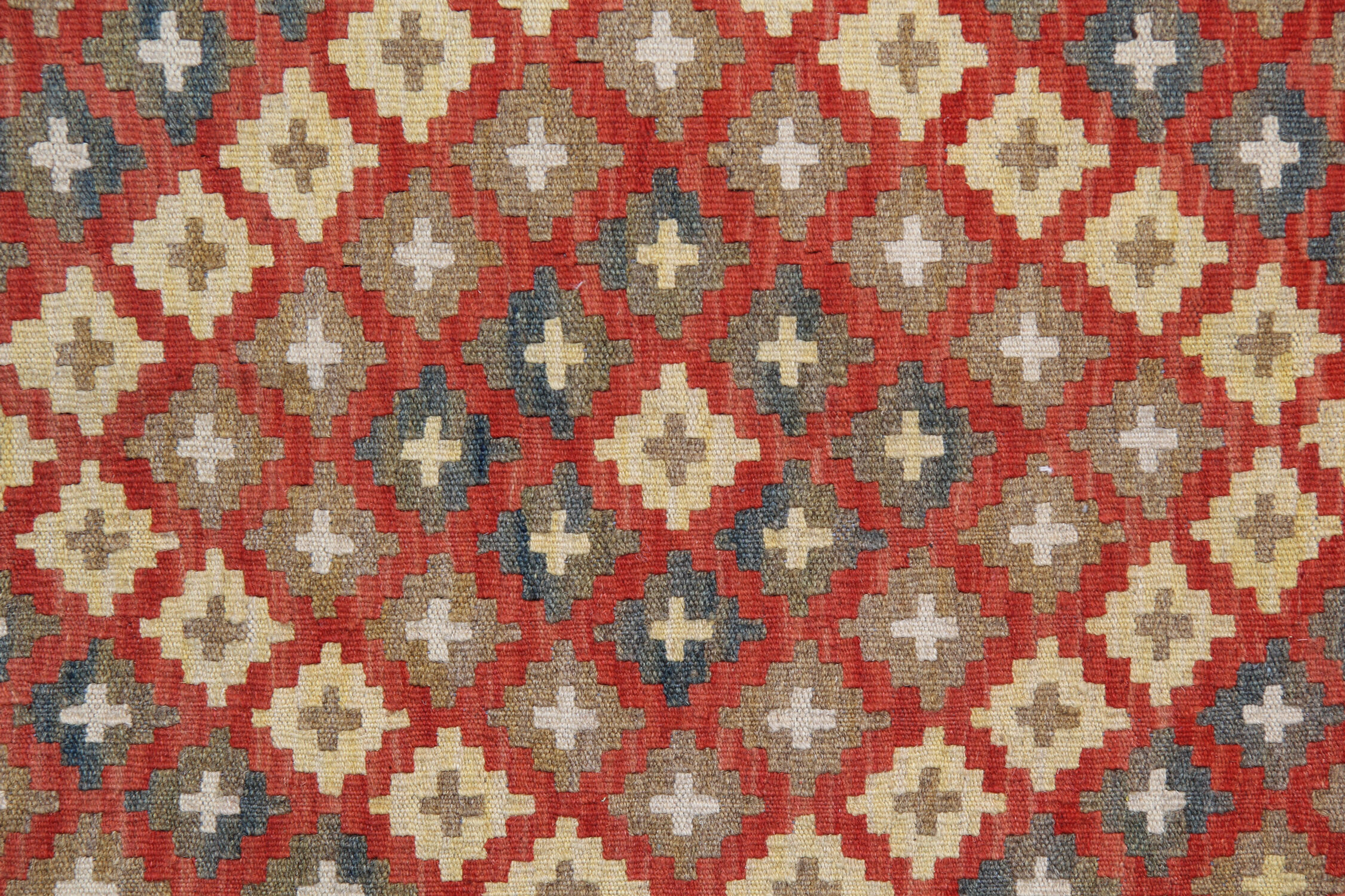 Handwoven geometric wool rug afghan kilim flatwoven carpet- 102x165cm