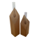 Pair of diamond-shaped wooden Scandinavian test tube vases.