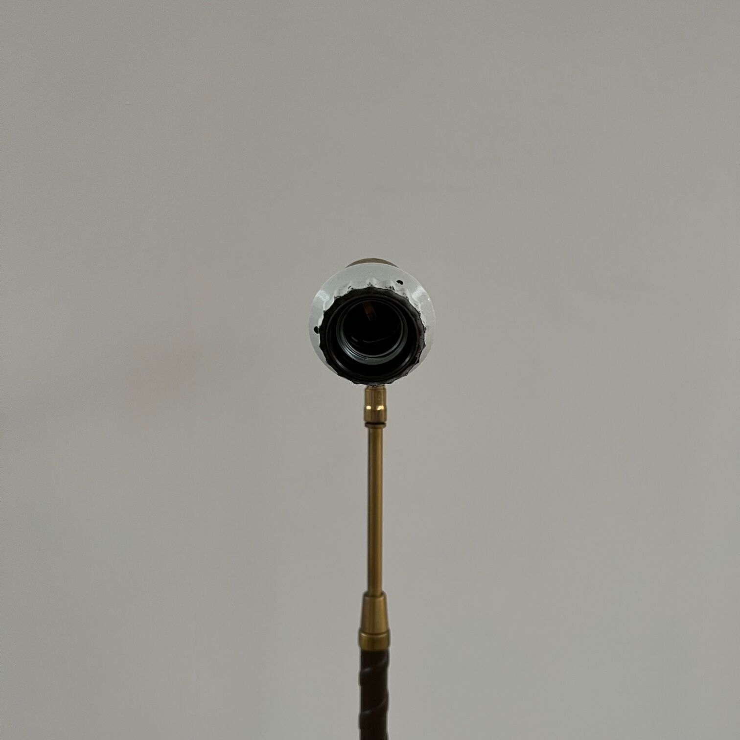 Danish Mid-Century Leather and Brass Adjustable Floor Lamp