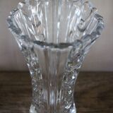 Art Nouveau cut glass vase with flowers