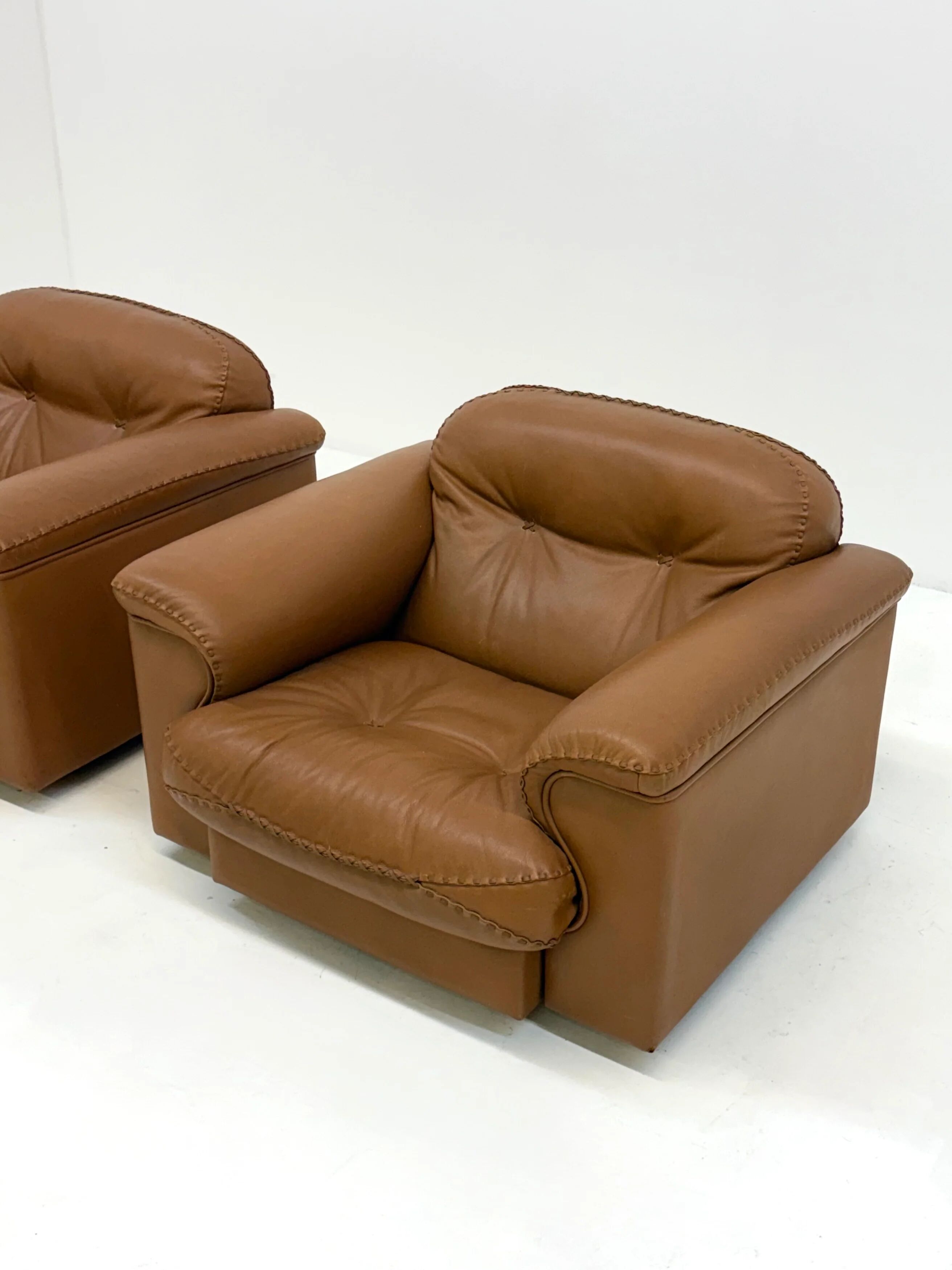De Sede DS-101 camel brown vintage armchairs