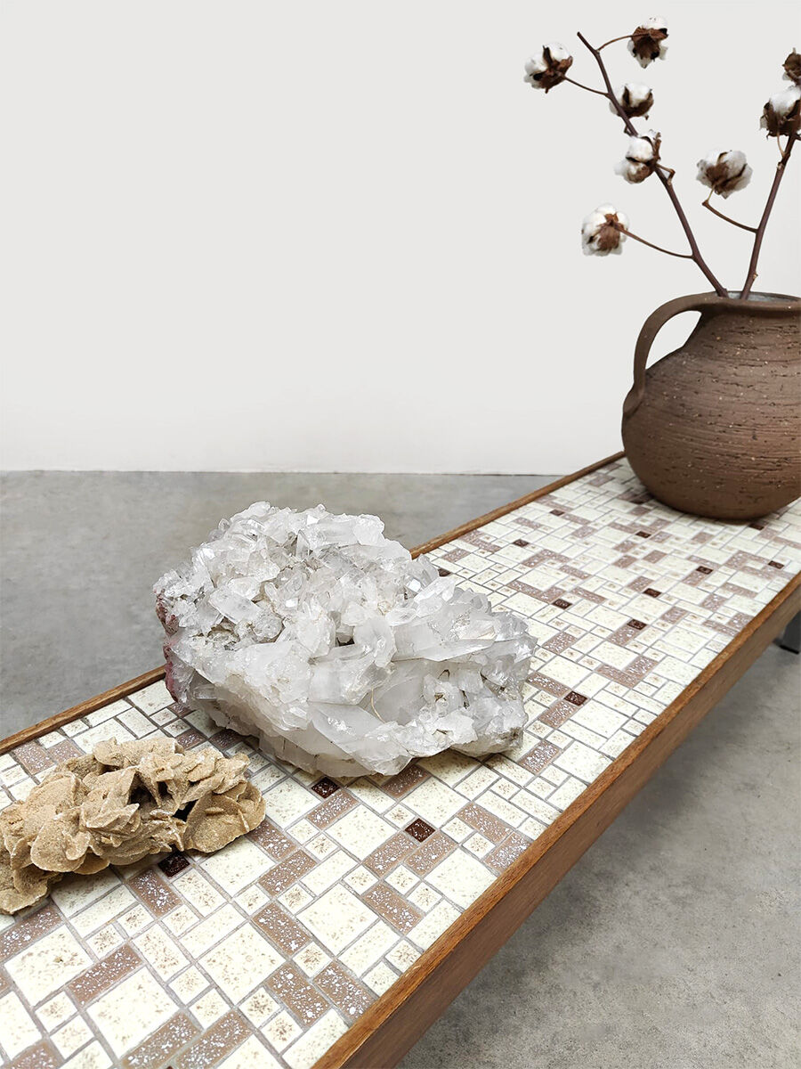 Vintage tile coffee table side table 'extra low'