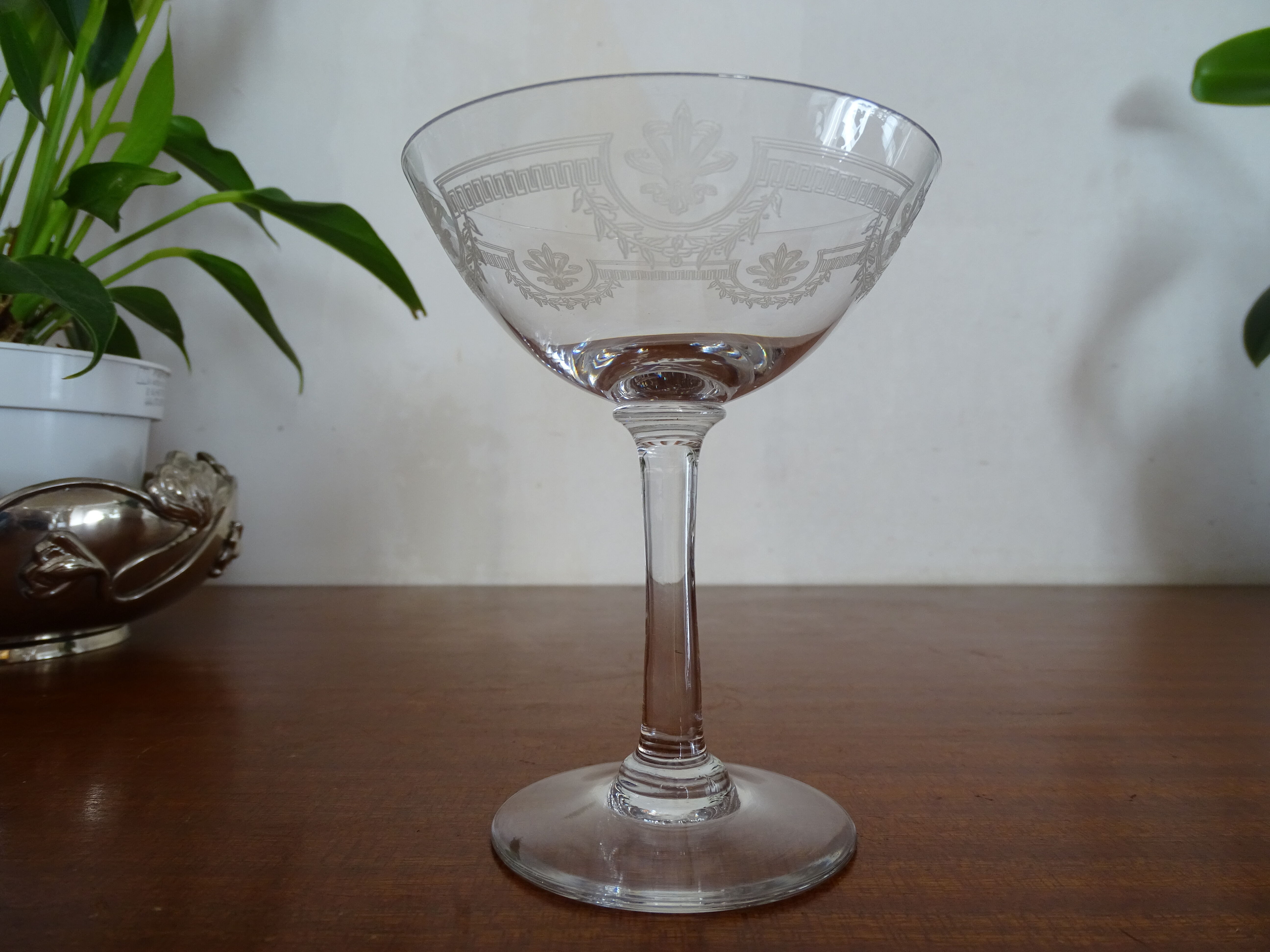 10 glasses champagne crystal Saint Louis - Model Manon- 12 cm